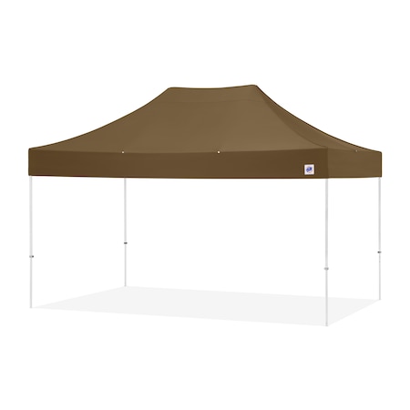 E-Z Up TAA Compliant Eclipse Shelter, 10' W x 15' L, White Steel Frame, Coyote Brown Vented Top EC3STL15KFWHTVMCCB